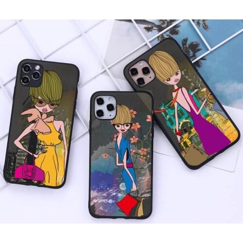 Fashion shopping girl Phone Case for iphone 12 pro max mini 11 pro XS MAX 8 7 6 6S Plus X 5S SE 2020 XR case