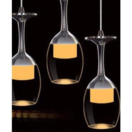 Fashion Wine Glass Ceiling LED Light Pendant Lamp Fixture Lighting Chandelier High Cocktail Glasses kitchen Decoration