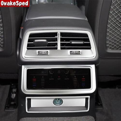 Stainless Steel Rear Cigarette Lighter Frame Decoration Cover Trim For Audi A6 C8 2019 2020 Car Styling Interior Accessories