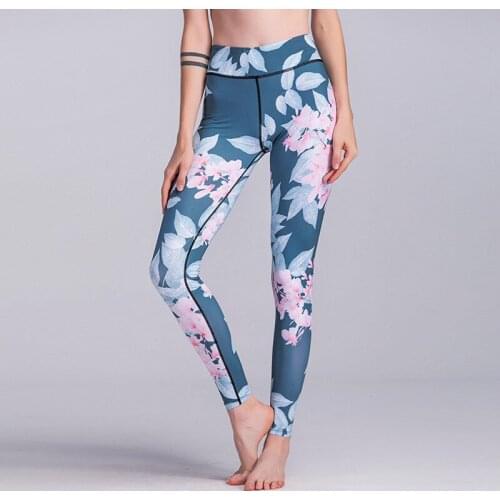 New Women Printed Sports Yoga pants Workout Gym Exercise Athletic dance Pants Leggings Running Pants Women Stretchy Gym Tights