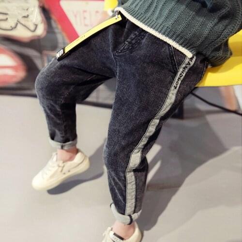 2017 Autumn Winter Kids Jeans Thick Pants Boys Jeans Warm Children Jeans for Boys Casual Denim Pants 5-14Y Toddler High Quality