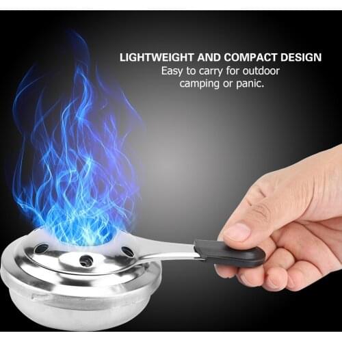Outdoor Camping Fuel Small Hot Pot Camping Windproof Alcohol Stove Mini Stainless Steel Handle Alcohol Stove