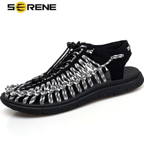 SERENE Brand2019 Summer Men Sandals Weaves Breathable Shoes Casual Fashion Design High Quality Comfortable Sandal