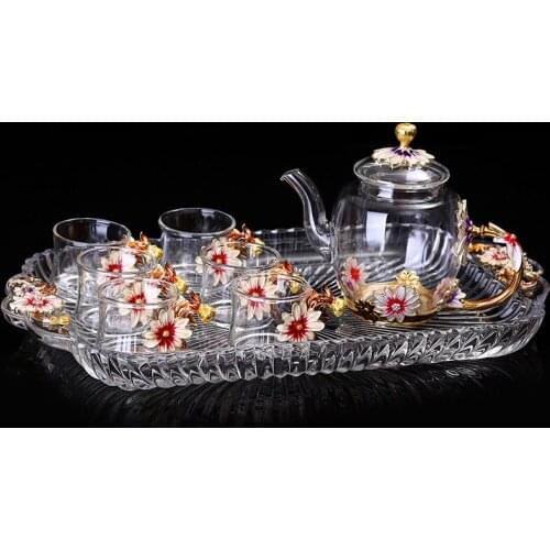 Wedding tea pot set hand painted tea cup kungfu tea tea cup heat-resistant lead-free Master Cup small tea cup teapot set