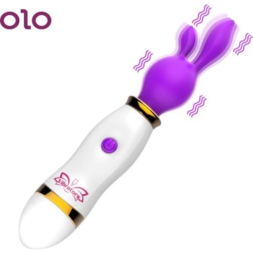 OLO Rabbit Vibrator Clitoris Stimulate AV Stick Massage Stick Magic Rod Female Masturbation 12 Speed Sex Toys for Woman