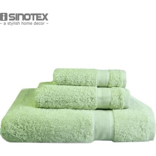 ISINOTEX Green Cotton Towels 3Pcs/set 33*33/40*60/69*139cm Bath Towel + Face Towel Set Adult Towels for Bathroom Toallas