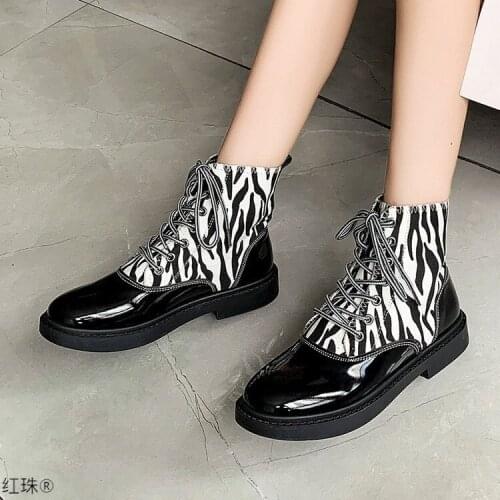 2021 Winter New Women Flats Shoes Warm Ankle Gladiator Designer Snow Boots Casual Fashion Non-slip Goth Chunky Motorcycle Boots