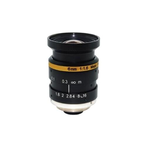 1/1.8" F1.6 manual iris 3.0mp 6.0mm C mount machine vision camera lens