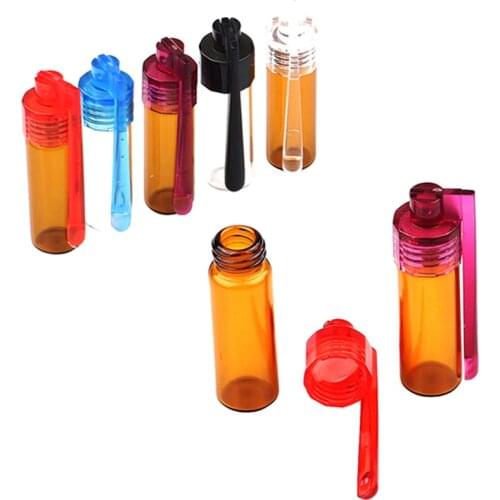 1pcs 51mm Glass Round Bottle Waterproof Pill Case Sealed Container Snuff Bottles Random