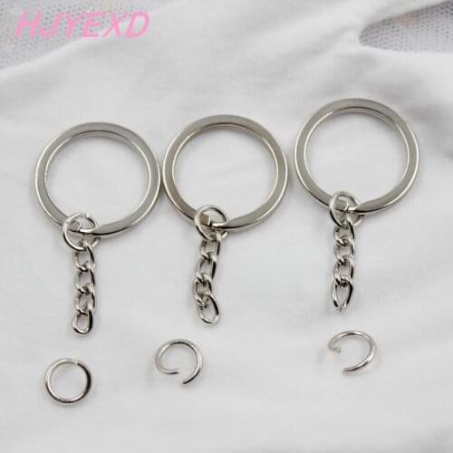 10sets/lot) 25mm Metal Keychains With 9mm Jump ring 1inches Keyrings Jump Ring
