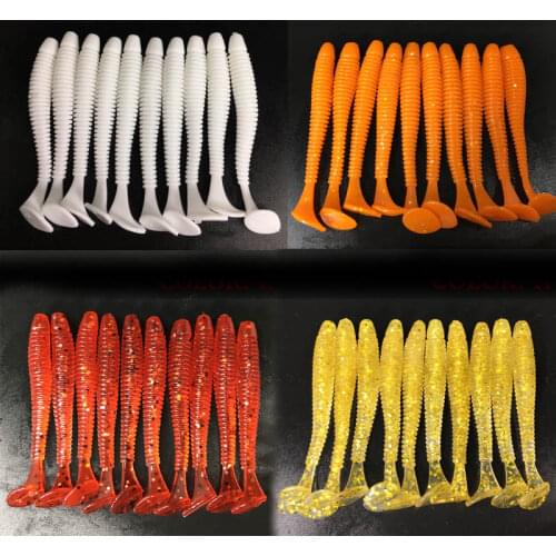 10Pcs 7cm New Vivid Worm Soft Lures Artificial Fishing Bait Jig Swim Shad Minnow Fishing Tackle Fishing Lures Peche