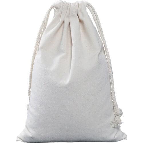 10pcs Handmade Men Women Travel Packing organizer Reusable Multi-purpose Pouch Cotton Canvas Drawstring Small Gift Bags