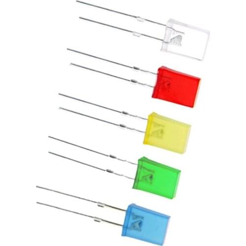 100pcs/lot Red light-emitting diodes Red turn Red white blue green yellow 2*5*7 Square led