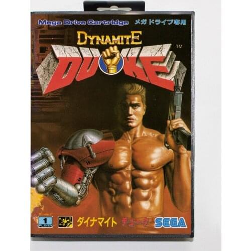 16 bit Sega MD game Cartridge with Retail box - Dynamite Duke game card for Megadrive Genesis system