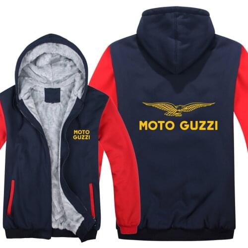 2021 Winter Moto Guzzi Hoodies Mens Zipper Coat Fleece Thicken Man moto guzzi Sweatshirt Pullover