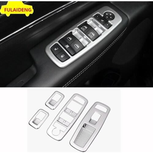 4pcs For Jeep Grand Cherokee 2014-2020 ABS Matte Window Switch Panel Cover Trim Car Styling Accessories