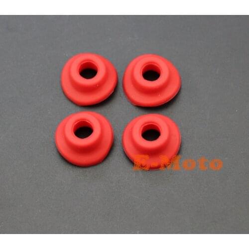 4Pcs Universal Silicone Tyre Air Valve Cap Seal Gasket Washer Motorcycle Motocross Dirt Pit Bike RED NEW E-Moto