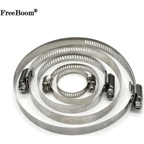 8mm ~ 120mm Stainless Steel Drive Hose Clamp Adjustable Tri Gear Worm Fuel Tube Line Water Pipe Fastener Fixed Clip Spring Hoops