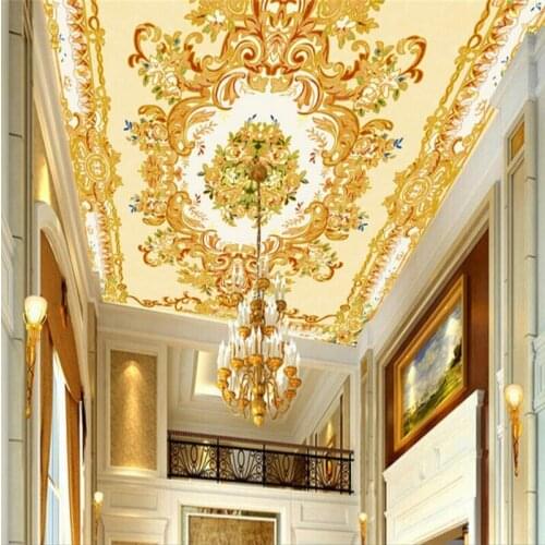 Beibehang stone ceiling European floor painting Custom Waterproof Wallpaper For Bathroom 3D PVC Wear Non-slip Wall Paper Kitchen