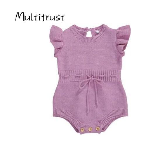Baby Autumn Clothing Newborn Baby Girl Clothes Knitted Ruffles Sleeveless Bodysuit Tops Playsuit Jumpsuit Outfits