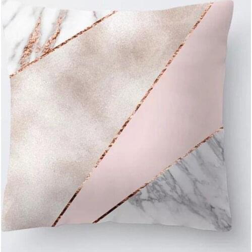 Modern Style Marble Pillow Case Geometric Pattern Triangle Diamond Pineapple Nordic Plush Cushion Cover For Creative Sofa Chair