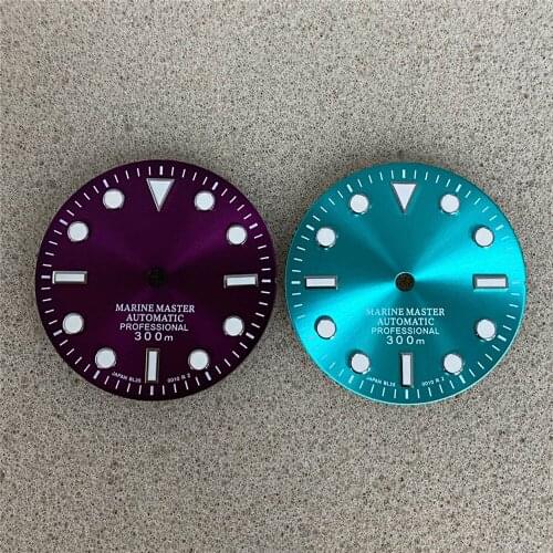 Solar Pattern Without Calendar Green Luminous Watch Dial 29mm Watch Dial for NH35A / NH36 Movement