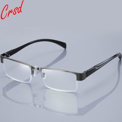 CRSD new anti-blue light reading glasses men half-frame resin computer glasses mens business reading glasses +1.0 to +4.0