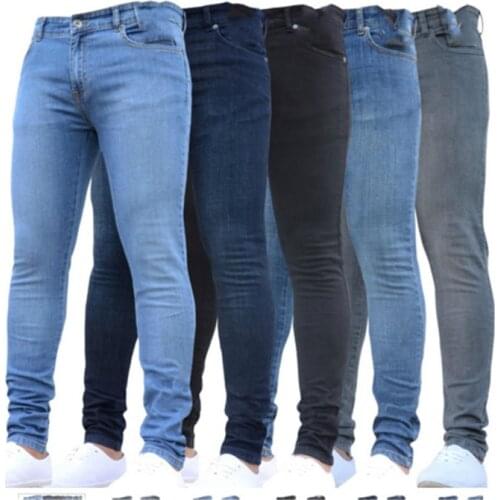 Jeans Men 2021 Skinny Mens Sexy fashion Stretch Denim Trousers Spring Thin Straight Pencil Jeans Long Pants Male