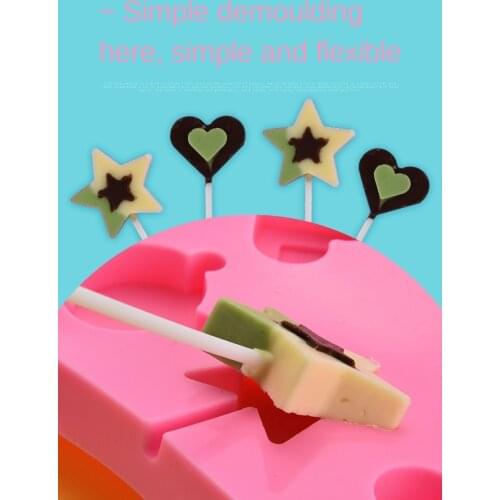 Lollipop Mold DIY Material Homemade Household Handmade Silicone QQ Candy Chocolate Cartoon Fondant