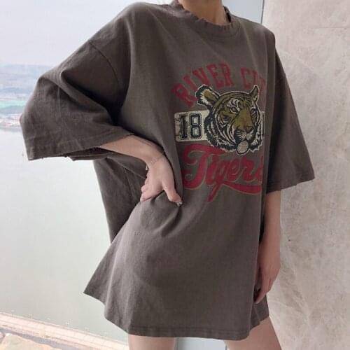 T-shirt Women Short Sleeve Simple Loose Streetwear All-match High Quality Womens Korean Style Students Harajuku Female Clothing