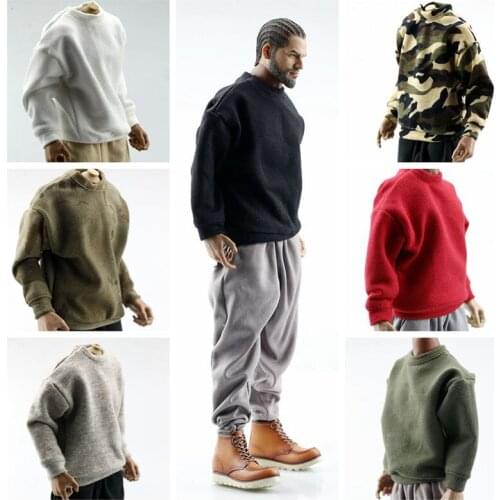 1/6 Scale Soldier Toy Model Trend Casual Hip-hop Capless Sports Sweater Model Toy Is 12" Action Figure Body Doll Accessory