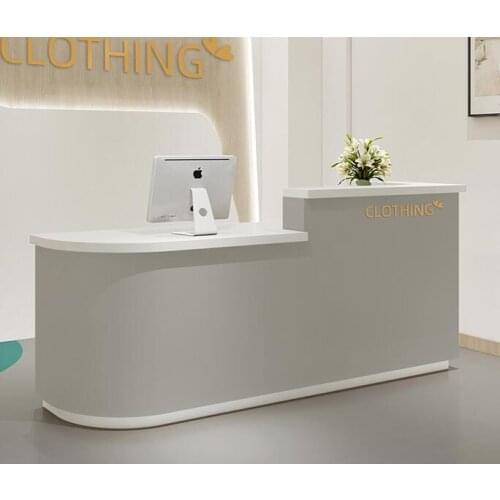 Curved clothing milk tea womens clothing store bar counter cashier beauty salon small reception desk reception counter