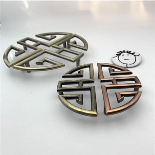 LCH Hole Pitch 64mm 96mm Antique Style Chinese Knot cabinet handle Wine cupboard Knob Door Pull Furniture Hardware