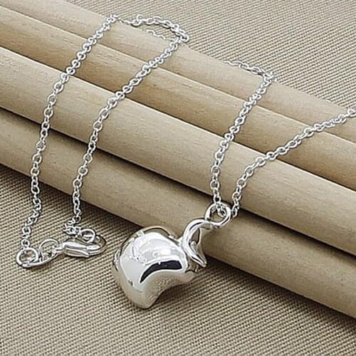 Hot Sale 925 Sterling Silver Necklace Cute Apple Pendant Necklaces High Quality Jewelry 2019 New