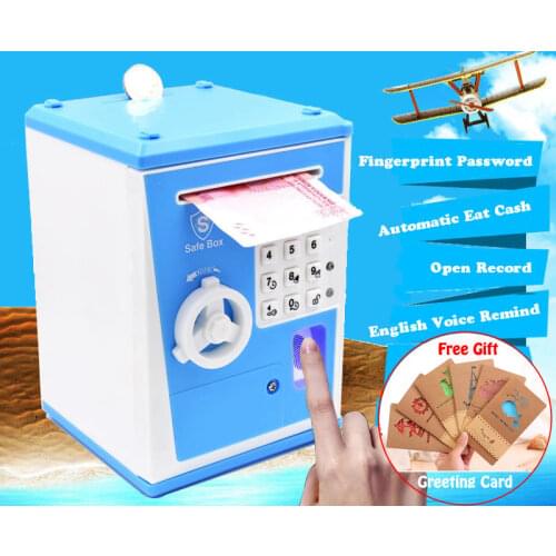 New Creative Fingerprint Electronic Piggy Bank ATM Password Money Box Cash Coin Saving Box For Kids Birthday Christmas Gift