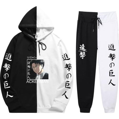 New Japanese Anime Attack on Titan Hoodie Pants Casual Men Women Tracksuits Casual Jogging Suits Harajuku