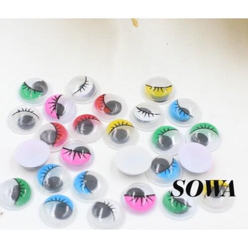 New Design Size 10mm Multicolor 500pcs/lot Eyelash Eye Movable Toy Eye(100% Enough Quantity) Plastic Moving Eye Googly Eyes