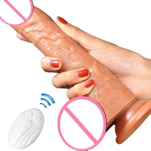 New Shock Realistic Dildo Vibrator Telescopic Swing Vibrating Smart Heating Dildo Female Masturbation Penis Sex Toys For Women