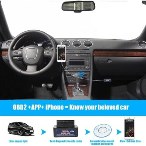 OBD2 Scanner WIFI Automotive Diagnostic Scanner for Car OBDII ELM 327 WI-FI V1.5 Diagnostic Tool Code Reader Check QW