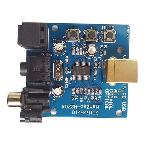 PCM2704 Computer USB 2.0 DAC decoder board Support fiber / coaxial / audio signal output