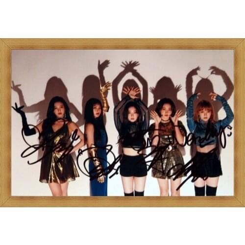 Signed KPOP RED VELVET autographed group photo K-POP 6 inches free shipping 122017B