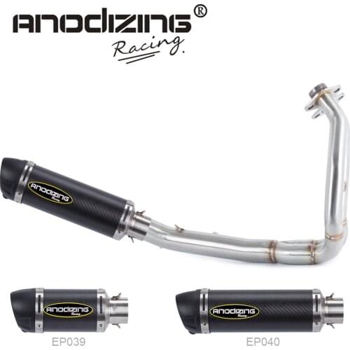 Motorcycle full System Exhaust Muffler End Pipe Connector Mid Link Pipe FOR kawasaki ER6N ER-6N ER6F NINJA650R 2012-2016