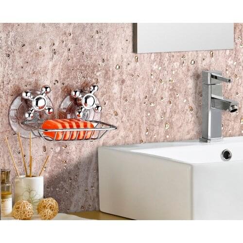 Suction cups Soap Dispenser Chrome VACUUM SOAP HOLDER bathroom shelf soap rack kitchen soap rack Counter Top Kitchen and Bathroom The soap dish