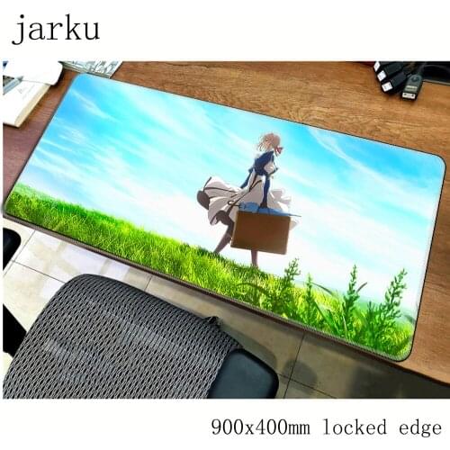 Violet evergarden mousepad gamer 900x400X3MM gaming mouse pad Boy Gift notebook pc accessories laptop padmouse ergonomic mat