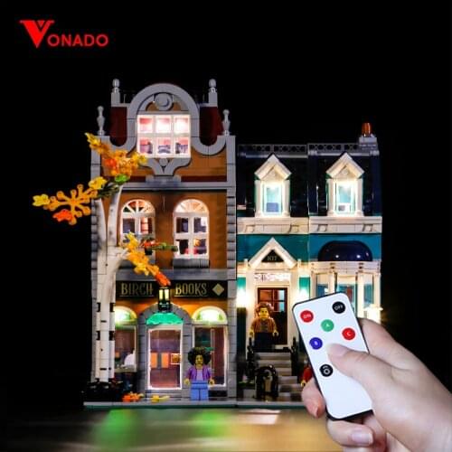 Vonado LED Compatible For 10270 Creator European Style Bookshop Street View Model Kits Blocks Bricks Education Toys