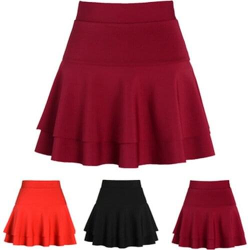 Candy Color Plus Size Shorts Skirts Womens 2019 Summer A line Sun School High Waist Pleated Skirt Female Korean Elegant Skir