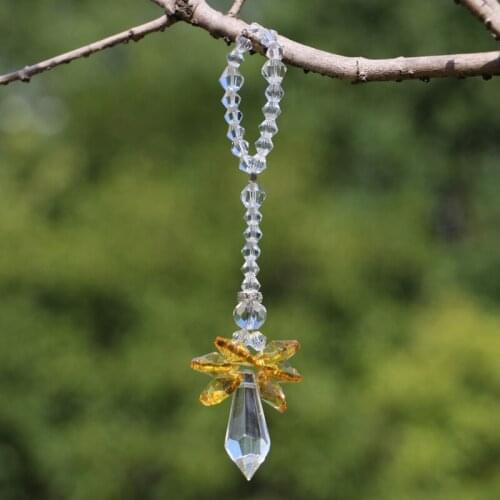1PCS Gold Rainow Crystal Angel Suncatcher Hanging Chakra Sun catchers Home Wedding Window Decor
