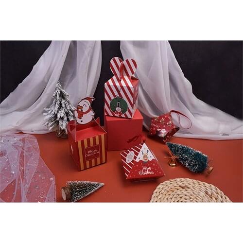 20pcs Candy Box ChristmasTreat Box Christmas Gift Box Wedding Birthday Christmas Eve Gifts for Children Christmas Apple Box