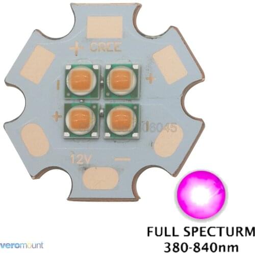 3V / 6V / 12V Epileds 3535 4Chips 4LEDs 4-18W High Power LED Emitter 380nm - 840nm Full Spectrum with 20mm Copper PCB