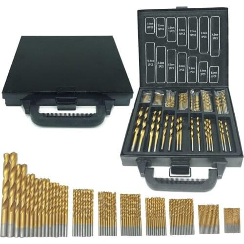 99pcs Titanium HSS Drill Bits Coated 1.5mm - 10mm Stainless Steel HSS High Speed Drill Bit Set For Electrical Drill Tools